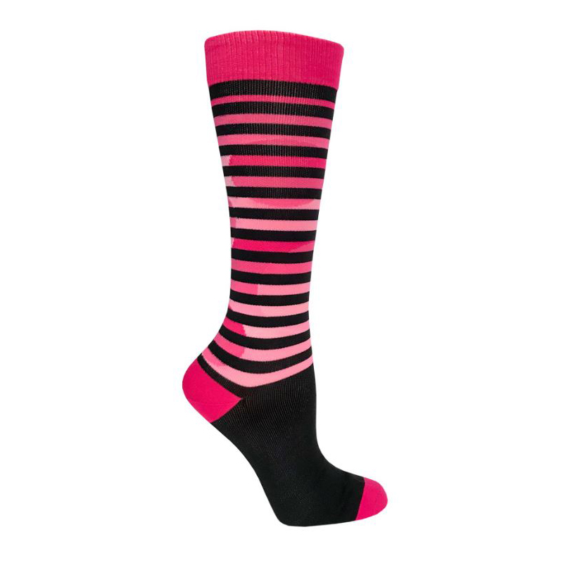 Compression Socks Stripes/Pink And Black | Georgian Stores