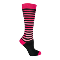 Compression Socks Stripes/Pink And Black
