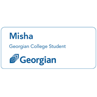 Nametag Blue/White Pin - Georgian College Student