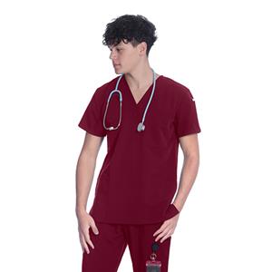  Scrub Top 3 Pocket Wine 3601 Flaunt
