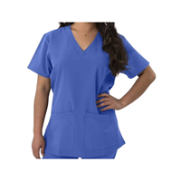 Scrub Top Ladies Greentown Ceil Blue